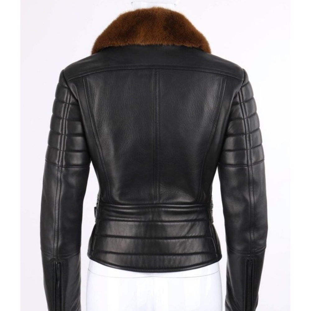 Burberry Prorsum Leather & Mink Motorcyle Jacket - Picture 3 of 5